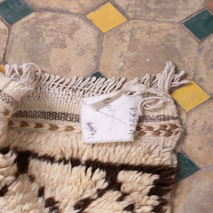 Vintage Moroccan Azilal Rug - Handwoven 100% Wool - Tribal Berber Art - Geometric & Symbolic Design