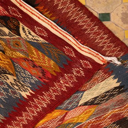 Moroccan Corridor Rug - Handwoven Runner - Earthy Tones & Geometric Panels