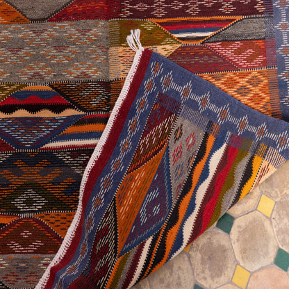 Authentic Handwoven Moroccan Akhnif Rug – Vintage Berber Wool Tapestry ; 5,25 ft / 3,12 ft