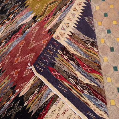 Handwoven Moroccan Akhnif Rug – Authentic Wool & Cotton Berber Carpet ; 8,53 ft / 5,25 ft
