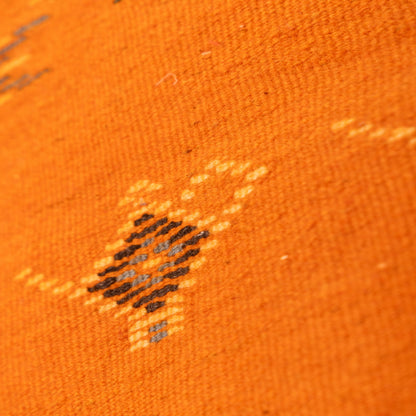 Moroccan Corridor Rug - Handwoven Orange Runner - Bold Berber Accent