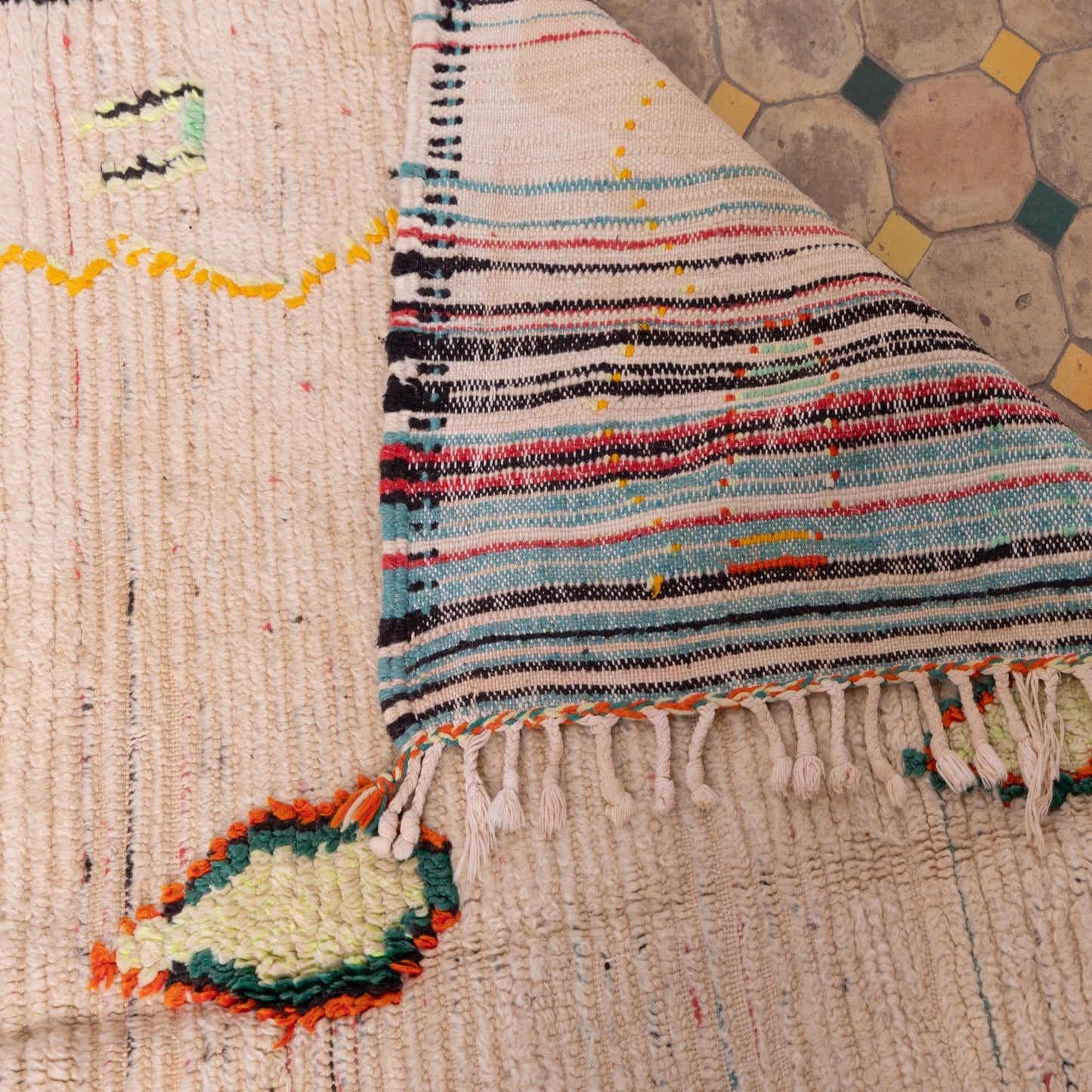 Vintage Azilal Rug - 100% Wool Moroccan Berber Carpet - Minimal Abstract Tribal Runner