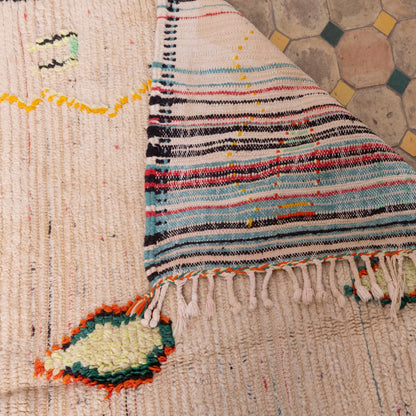 Vintage Azilal Rug - 100% Wool Moroccan Berber Carpet - Minimal Abstract Tribal Runner