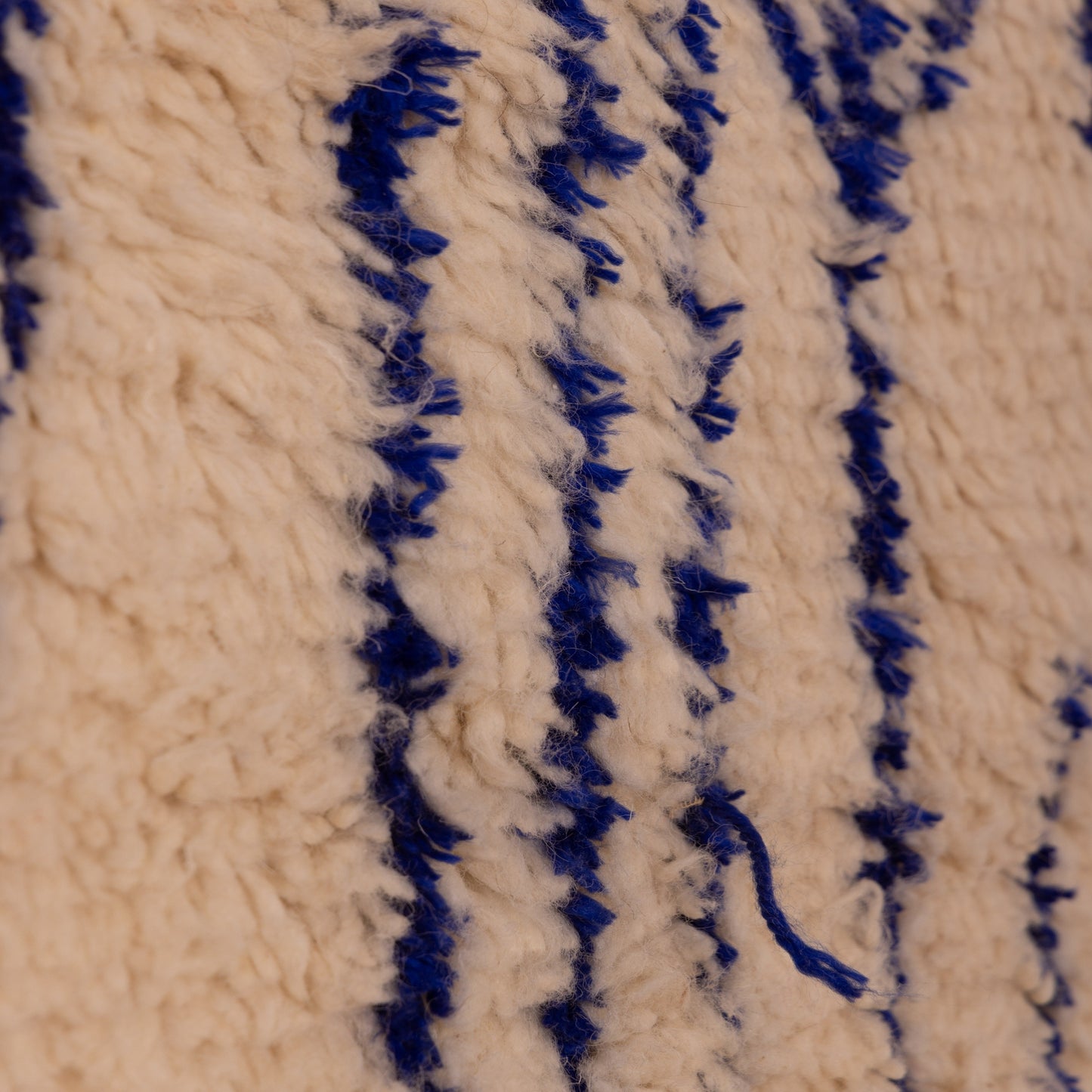 Handwoven Moroccan Wool Rug - Modern Abstract Line Pattern in Indigo on Cream - Berber Art Decor Carpet