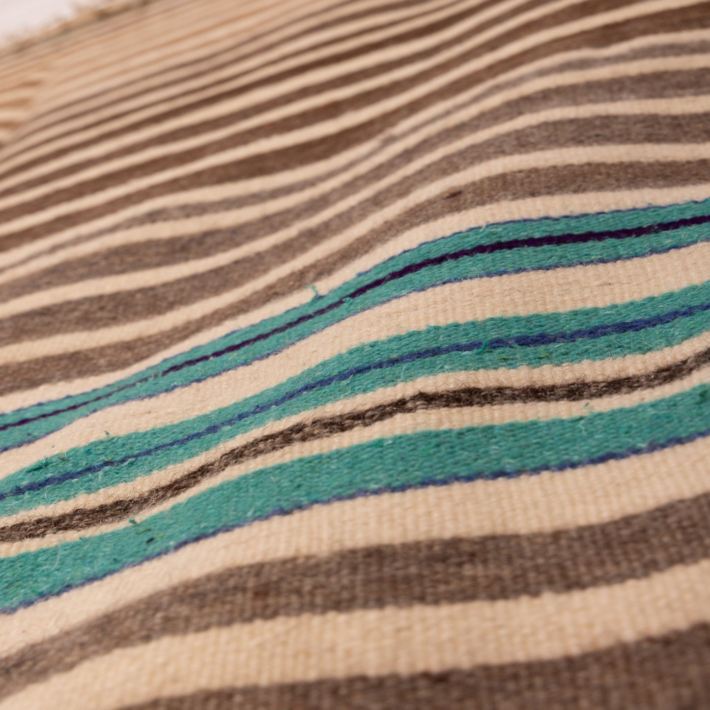 Vintage Moroccan Striped Wool Blanket | Handwoven Berber Textile | Authentic Nomadic Kilim ; 5,91 ft /3,94 ft