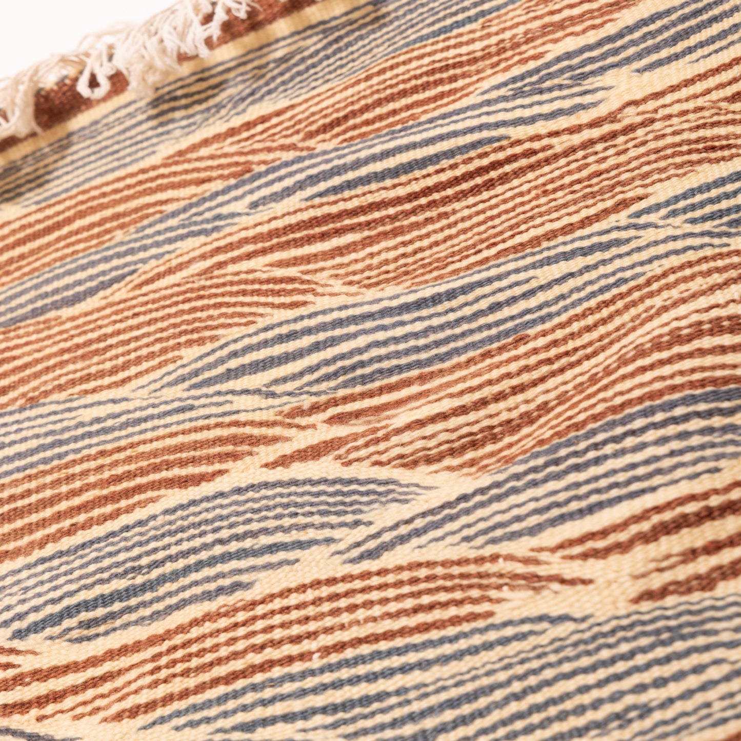 Moroccan Corridor Rug - Handwoven Wave Pattern Runner - Earth & Ocean Tones