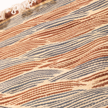 Moroccan Corridor Rug - Handwoven Wave Pattern Runner - Earth & Ocean Tones