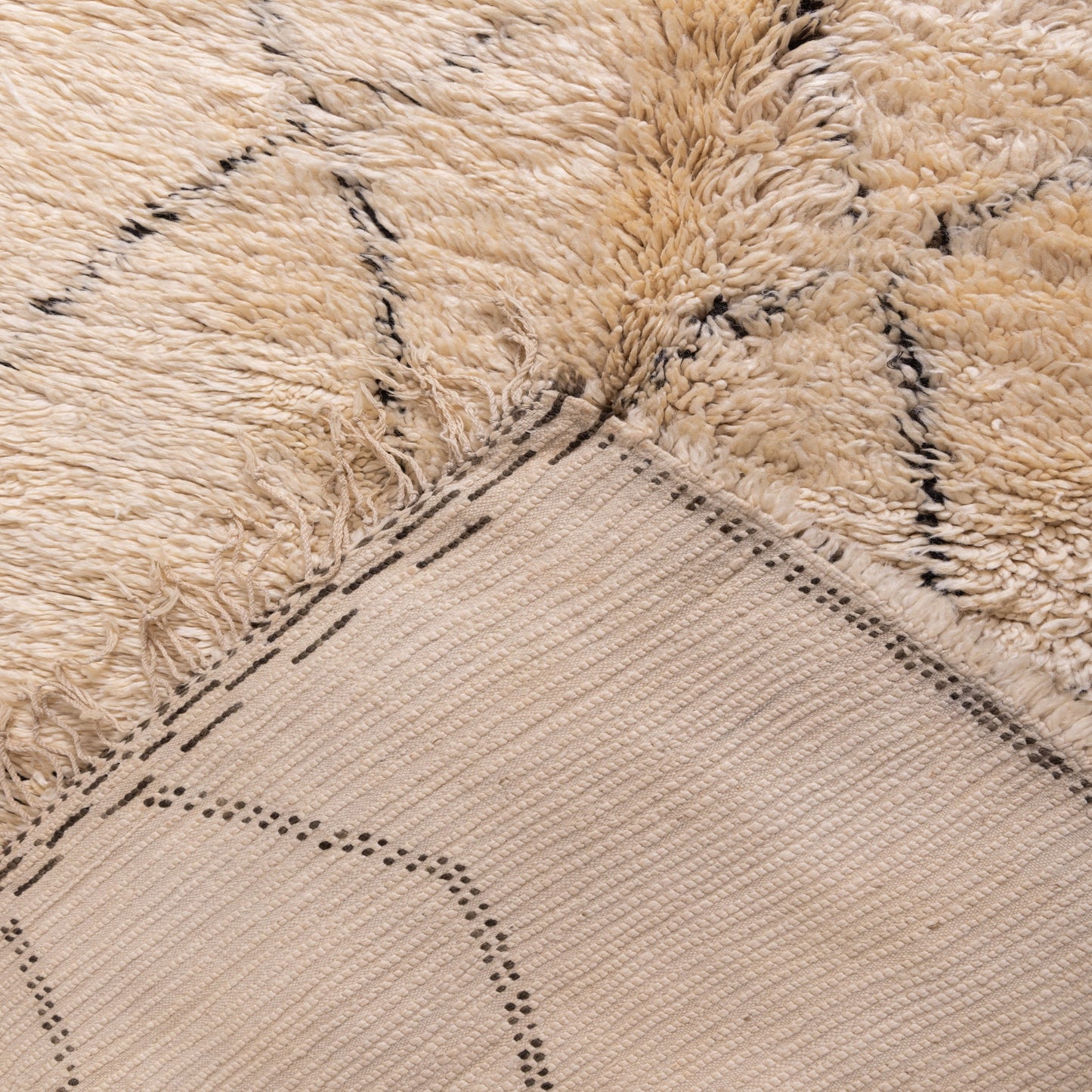 Large Handmade Beni Ourain Rug – Authentic Moroccan Wool Carpet – Minimalist Berber Rug – Plush & Soft Area Rug – Boho Scandinavian Home Decor ; 11,48 ft / 6,56 ft