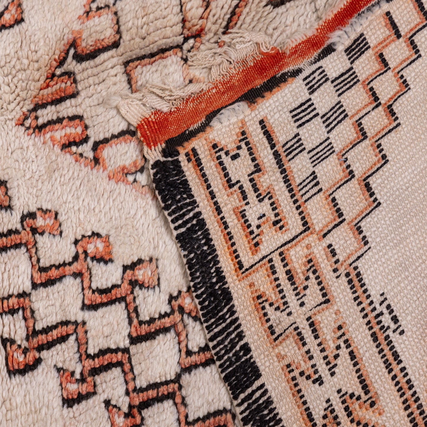 Large Vintage Moroccan Berber Rug | Handwoven Wool Azilal Carpet ; 12,47 ft / 6,40 ft