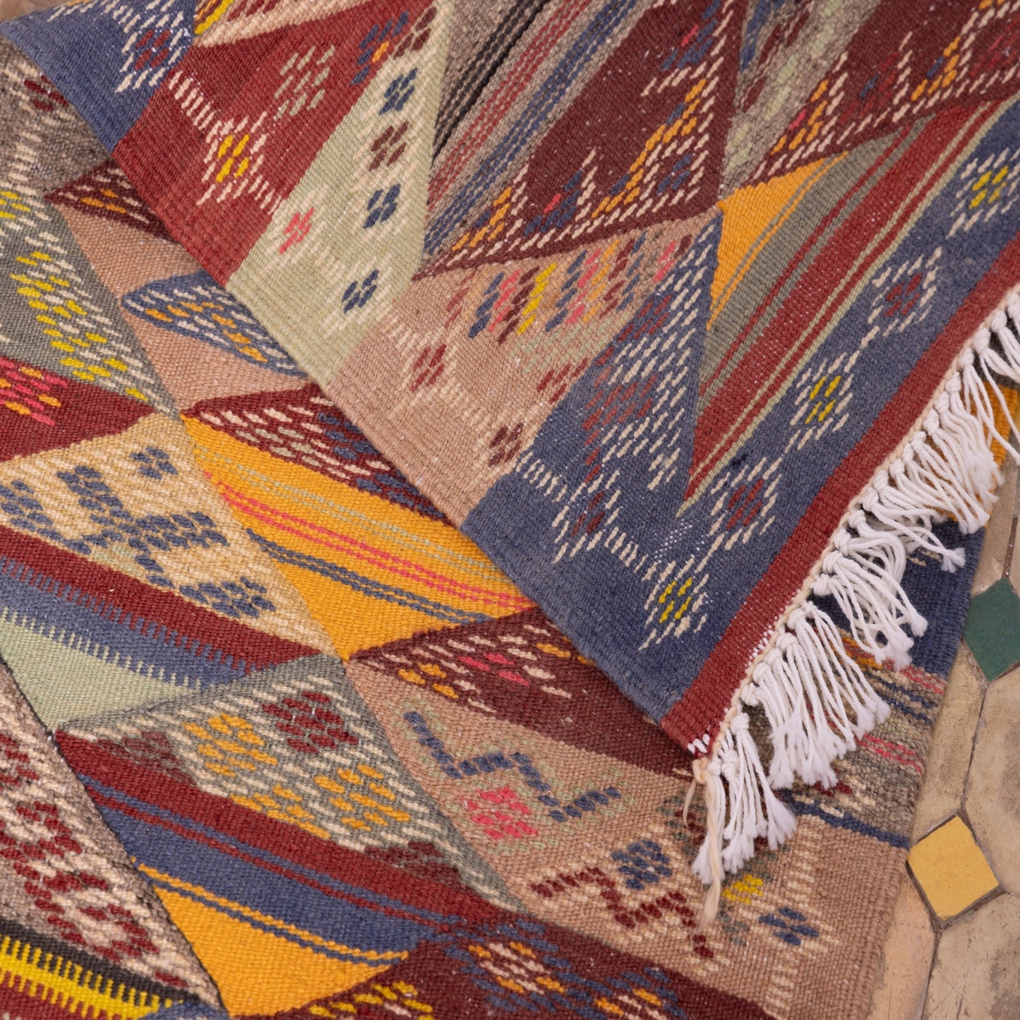 Authentic Handwoven Moroccan Akhnif Runner – Vintage Berber Wool Rug ; 5,25 ft / 1,80 ft