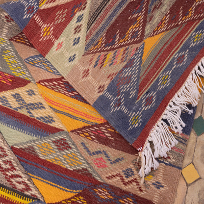 Authentic Handwoven Moroccan Akhnif Runner – Vintage Berber Wool Rug ; 5,25 ft / 1,80 ft