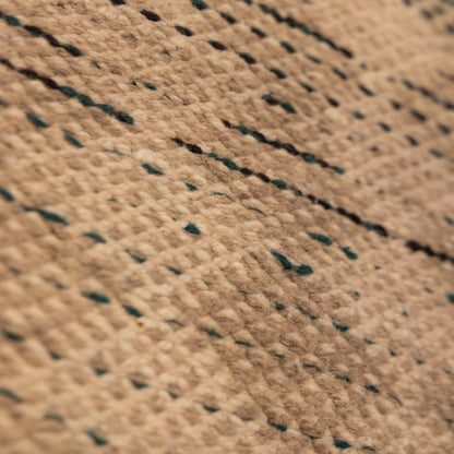 Green Geometric Wool Rug - Handwoven Corridor Accent Piece