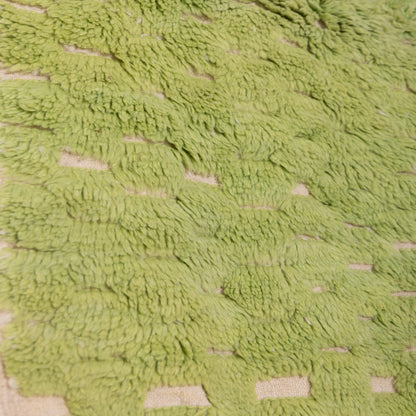 Handwoven Moroccan Wool Rug – Vibrant Green Boucherouite – Unique Artisan Boho Rug – Eco-Friendly Wool Carpet