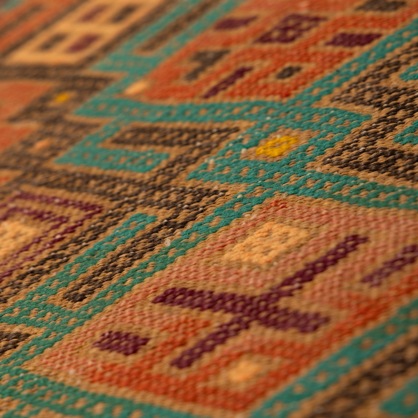 Handwoven Moroccan Berber Rug | Vintage Geometric Wool Carpet with Tribal Patterns ; 7,05 ft / 4,59 ft