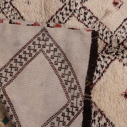 Vintage Moroccan Beni Ourain Rug – Handwoven Wool with Traditional Berber Symbols ; 10,66 ft  / 5,91 ft