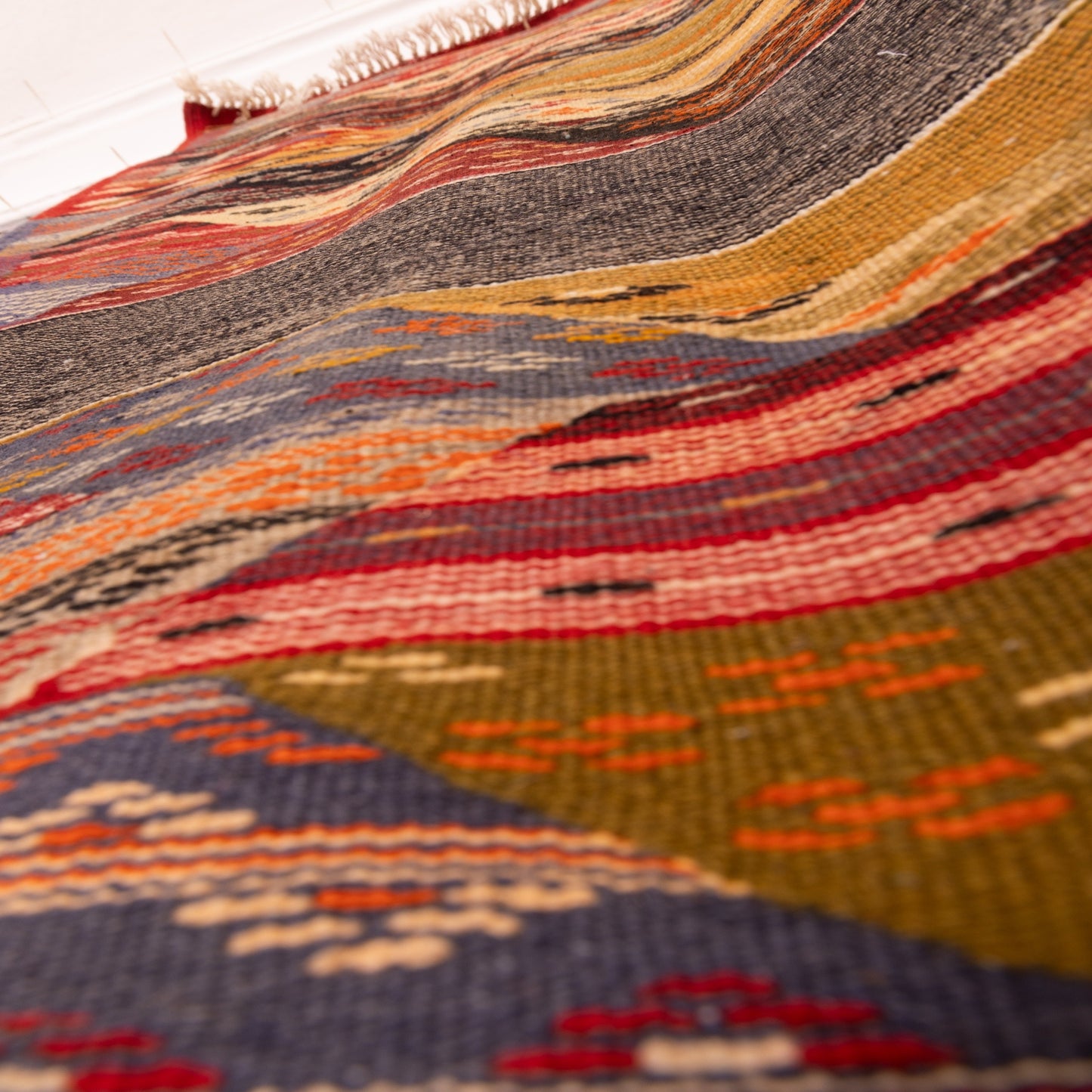 Moroccan Corridor Rug - Handwoven Berber Runner - Patchwork Geometric Style