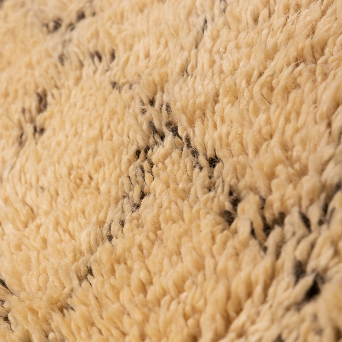 Vintage Beni Ourain Moroccan Rug | Thick Wool Diamond Grid Carpet | Handwoven Tribal Berber Rug | Golden Beige & Black | 100% Wool | Large Area Rug ;  12,47 ft  / 7,87 ft