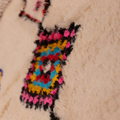 Colorful Azilal Moroccan Rug - Handwoven 80% Wool 20% Cotton - Boho Diamond Pattern - Moroccan Wall Hanging or Area Rug
