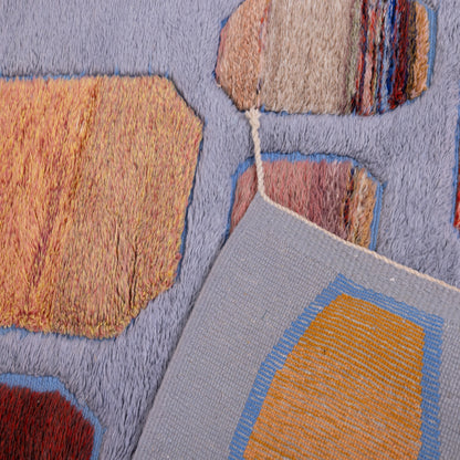 Handwoven Moroccan Mrirt Wool Rug – Modern Geometric Design in Earthy & Grey Tones