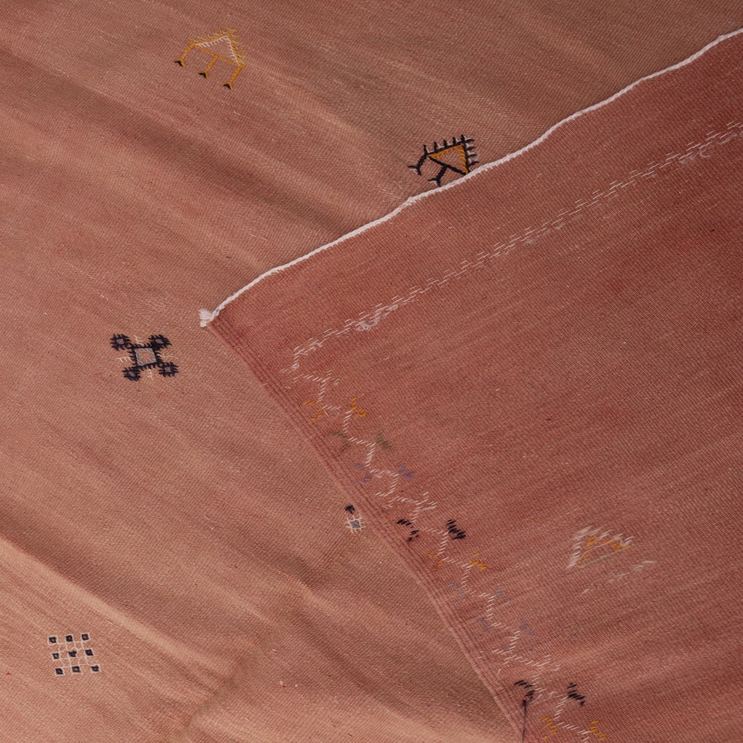 Handwoven Moroccan Akhnif Rug – Soft Terracotta Berber Wool Carpet ; 9,84 ft / 6,23 ft