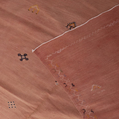 Handwoven Moroccan Akhnif Rug – Soft Terracotta Berber Wool Carpet ; 9,84 ft / 6,23 ft