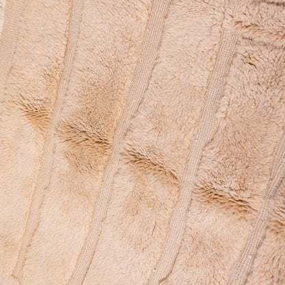 Handwoven Moroccan Wool Rug – Beige Geometric Berber Carpet – Minimalist Textured Area Rug