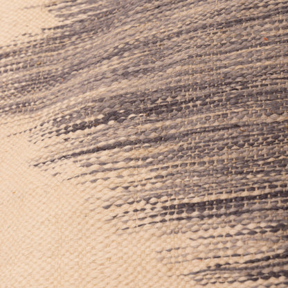 Minimalist Akhnif Rug – Handwoven Moroccan Flatweave with Faded Pink & Charcoal Waves – Modern Berber Wool Tapestry – Large Wall Hanging or Floor Rug ; 9,84 ft / 6,40 ft