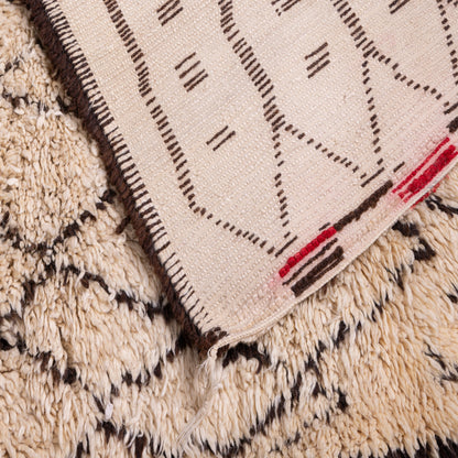 Handmade Beni Ourain Rug – Authentic Moroccan Wool Carpet – Tribal Berber Design – Soft & Plush Area Rug – Bohemian & Minimalist Home Decor ; 11,15 ft / 5,91 ft
