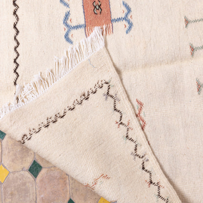 Handwoven Moroccan Akhnif Rug – Elegant Berber Wool & Cotton Carpet