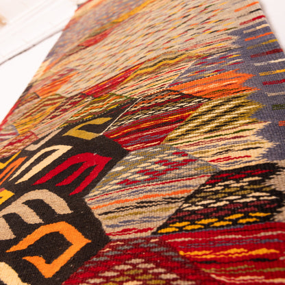 Moroccan Corridor Rug - Handwoven Runner - Geometric Patchwork Design