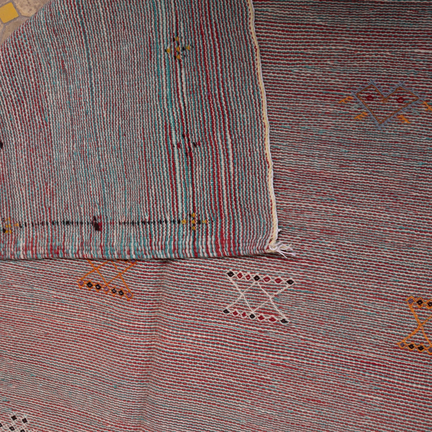 Handwoven Moroccan Akhnif Rug – Earthy Toned Berber Wool & Cotton Carpet