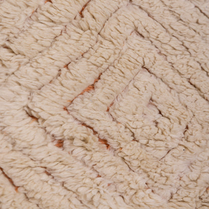 Luxurious Handmade Moroccan Mrirt Rug – Soft High-Pile Wool Berber Carpet in Neutral Tones
