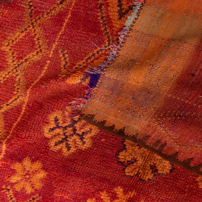 Vintage Rehamna Moroccan Rug – Handwoven Berber Wool Carpet in Warm Earthy Tones ; 11,98 ft / 4,27 ft 