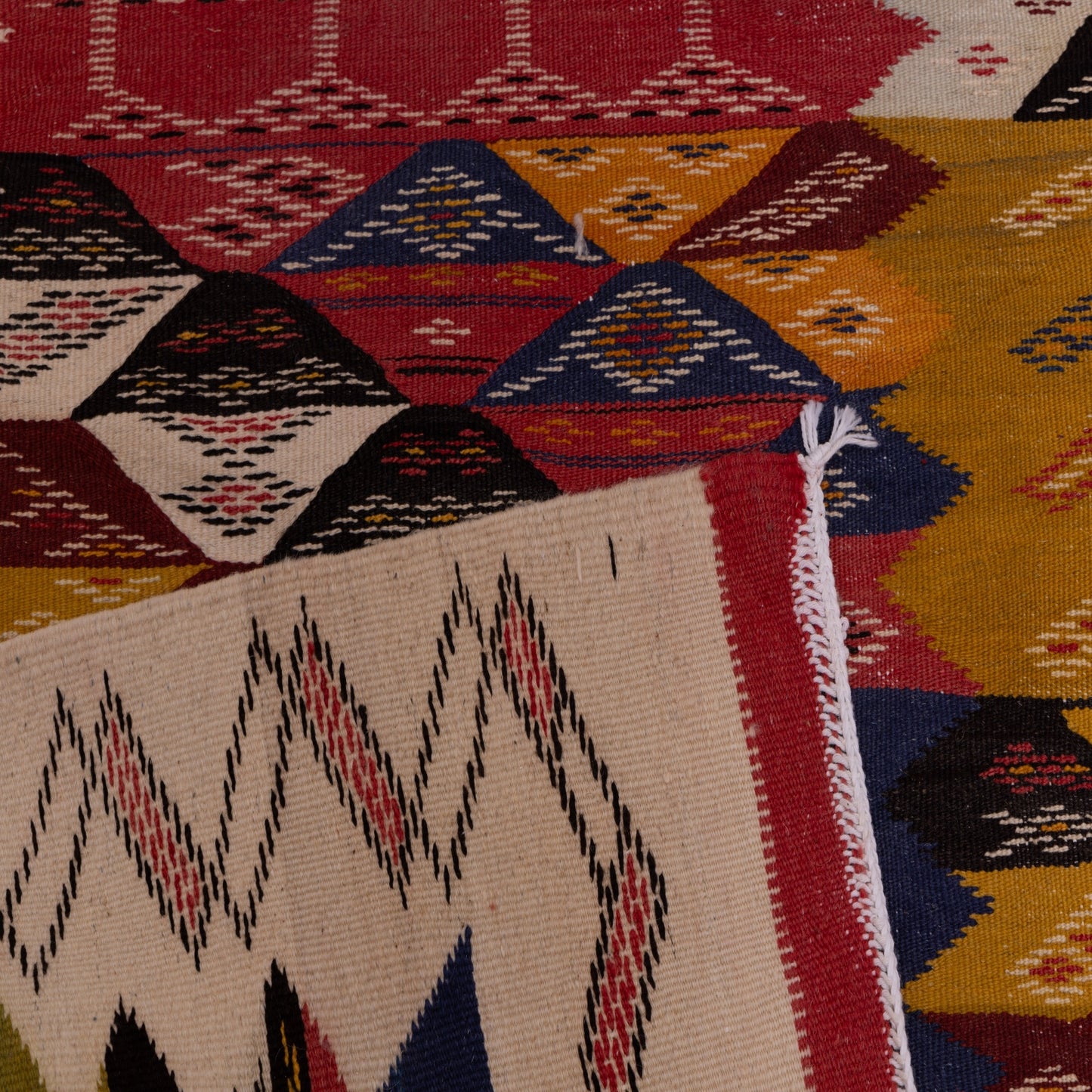 Handwoven Moroccan Akhnif Rug – Intricate Berber Wool & Cotton Carpet