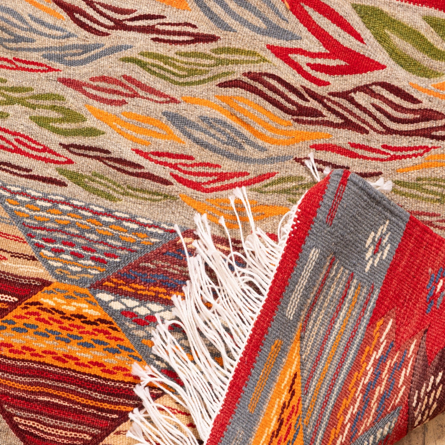 100% Wool Moroccan Corridor Rug - Handwoven Runner - Modern Berber Style