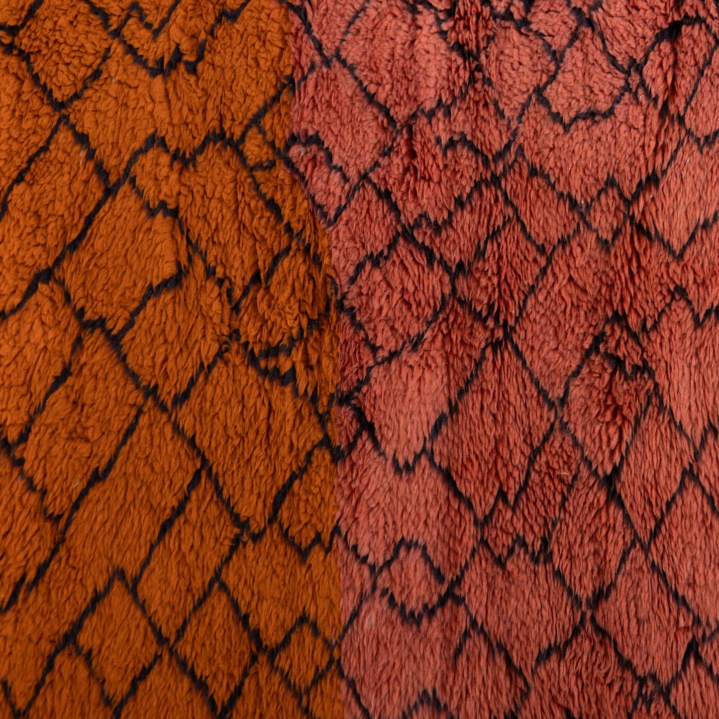 Handmade Mrirt Rug – 100% Wool Moroccan Berber Carpet – Rust & Terracotta Geometric Wool Rug – Luxury Bohemian & Modern Home Decor