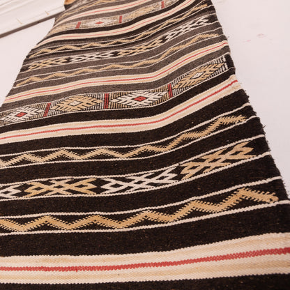 Handwoven Wool Corridor Runner - Tribal Stripe Pattern
