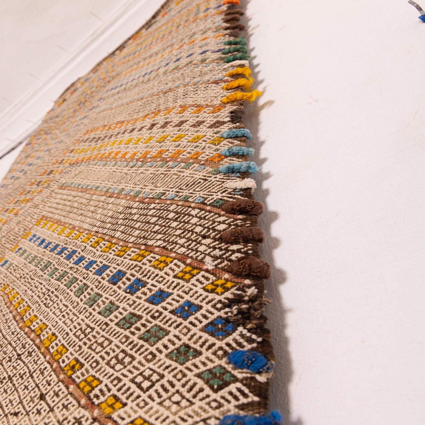 Moroccan Handmade Corridor Runner - Chevron Tribal Design - 100% Wool
