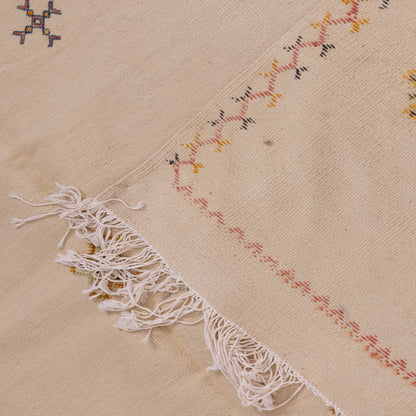 Handwoven Moroccan Akhnif Rug – Elegant Cream Berber Wool Carpet ; 10,01 ft / 6,56 ft