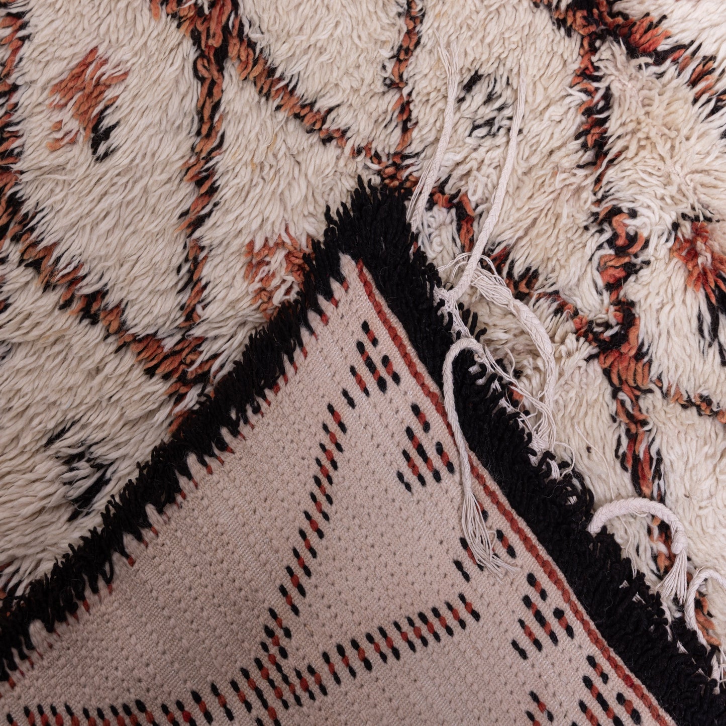 Authentic Vintage Moroccan Beni Ourain Rug | Handwoven Wool Berber Carpet ; 10,17 ft / 6,23 ft