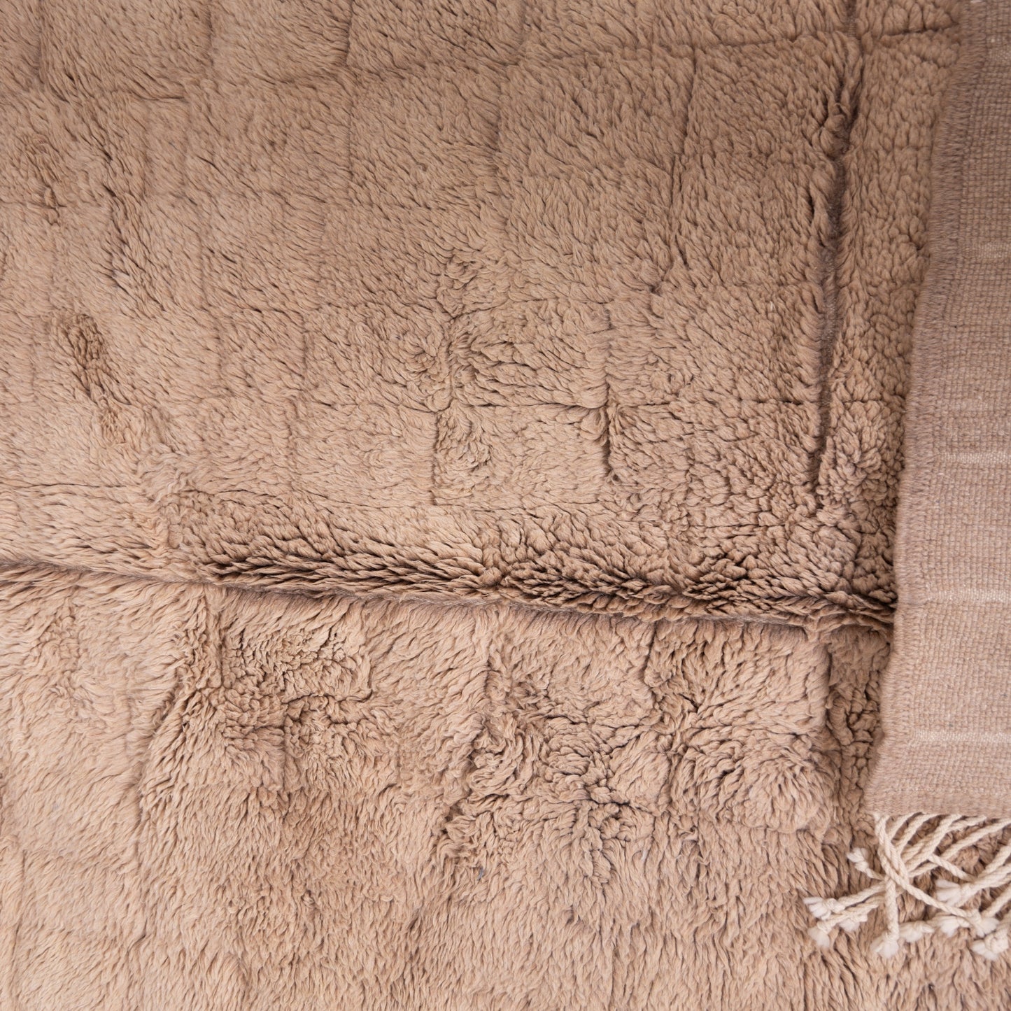 Handmade Mrirt Rug – 100% Wool Moroccan Berber Carpet – Soft Beige Textured Wool Rug – Luxury Minimalist & Boho Home Decor