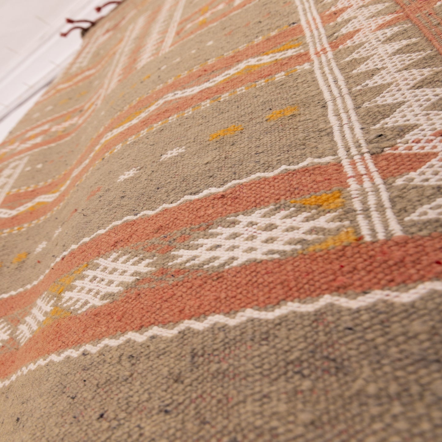 Striped Geometric Corridor Rug - 100% Wool Handwoven Runner
