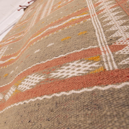Striped Geometric Corridor Rug - 100% Wool Handwoven Runner