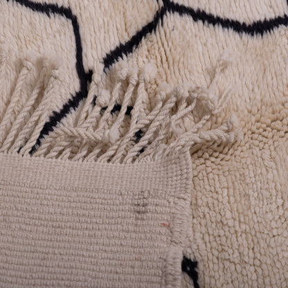 Handmade Mrirt Rug – 100% Wool Moroccan Berber Carpet – Abstract Face Line Art Wool Rug – Luxury Minimalist & Modern Home Decor