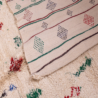 Handwoven Vintage Moroccan Boucherouite Rug – Vibrant Berber Wool & Cotton Carpet ; 10,01 ft  / 5,91 ft