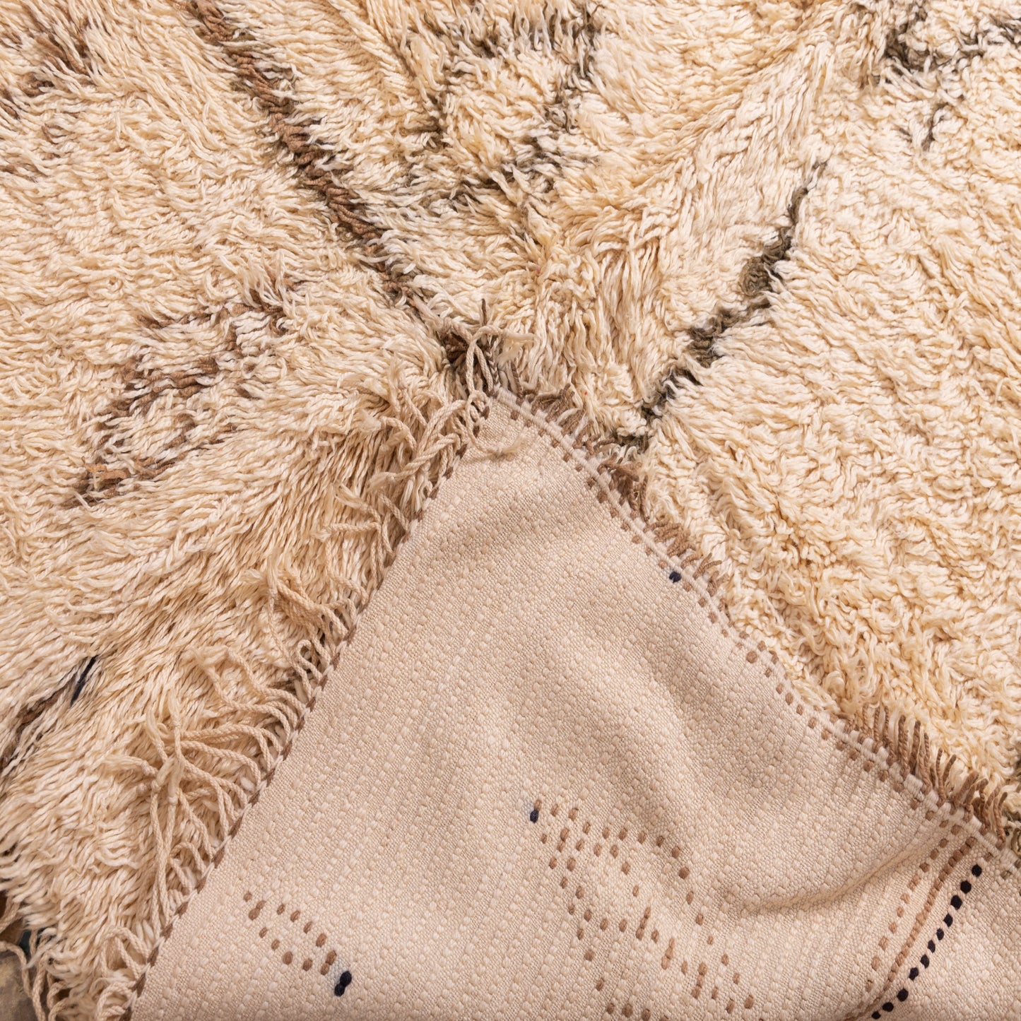 Handwoven Moroccan Beni Ourain Wool Rug – Authentic Berber Carpet ; 10,50 ft /  3,44 ft