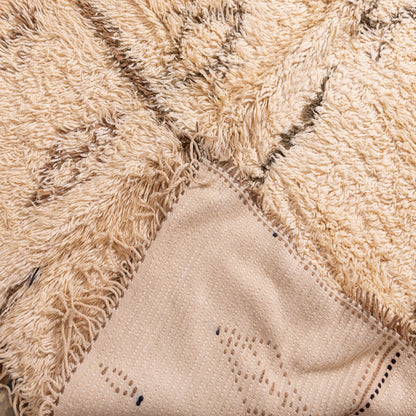 Handwoven Moroccan Beni Ourain Wool Rug – Authentic Berber Carpet ; 10,50 ft /  3,44 ft