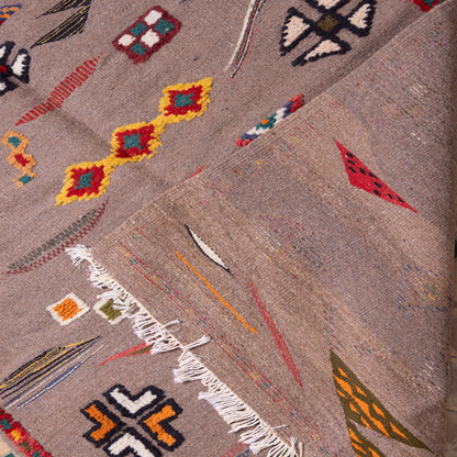 Handwoven Moroccan Akhnif Rug – Unique Berber Wool & Cotton Carpet