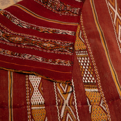 Vintage Moroccan Handwoven Berber Rug | Traditional Wool Kilim Carpet ; 9,84 ft / 4,43 ft