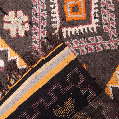 Vintage Moroccan Handwoven Berber Rug – Bold Geometric Tribal Carpet ; 7,22 ft / 4,59 ft